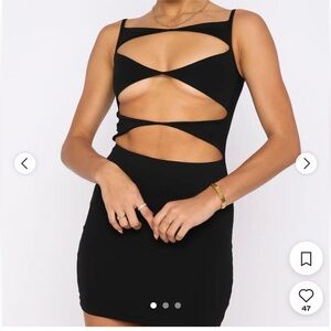 White fox black cut out dress size medium